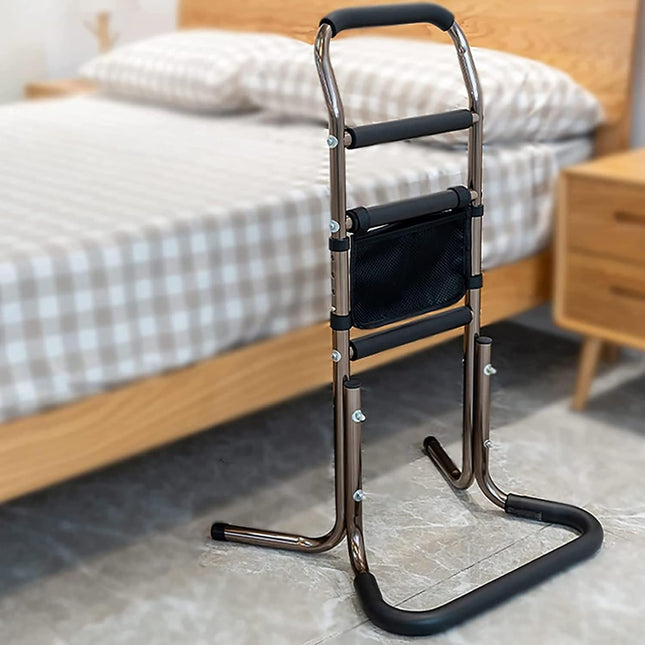 COJJ Mobile Standing Aid, Standing and Sitting Aid, Support Frame with 4 Handles, Elderly Sitting Aid, Standing Bed Standing Aid, Bed Handle, Height-adjustable Handle for Seniors, Load Capacity 136 kg…