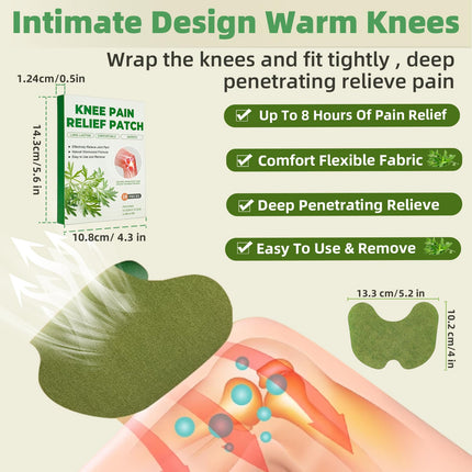 Holilo Pain Relief Patch, 40 Pieces Knee Pain Patches, Natural Herbal Pain Relief Patch Self-Adhesive Heat Patches Pain Relief Patches for Knee, Back, Neck and Sore Muscles