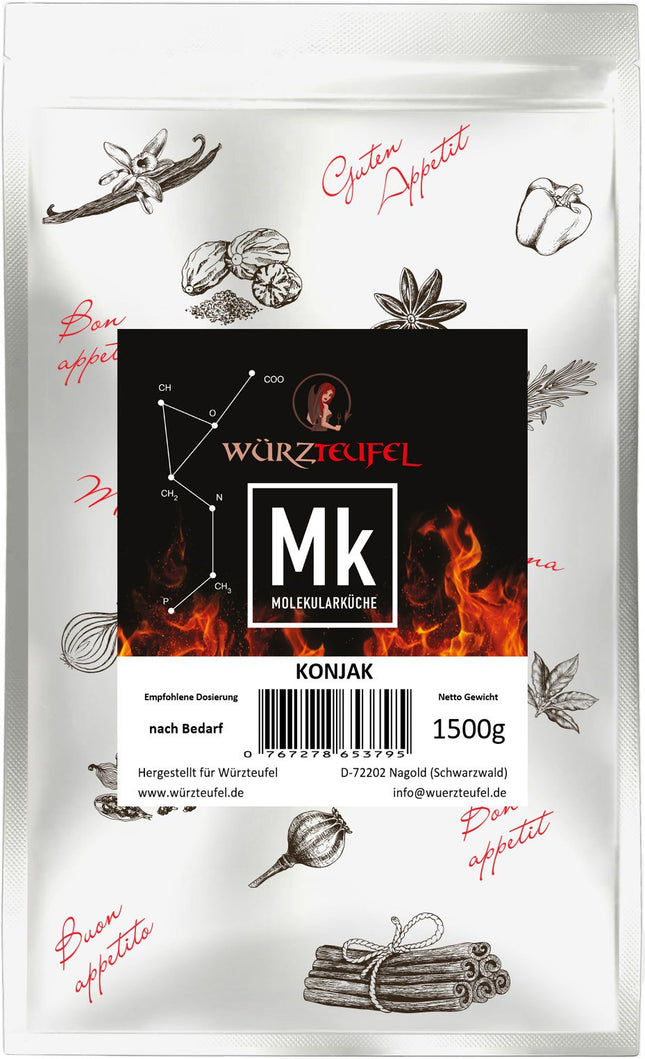 Konjac, konjac flour, konjac root, ground devil's tongue 16,000 cps, konjac gum E425. 1500g (1.5kg) bag.