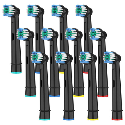 12 Replacement Brush Heads for OralB Vitality Pro, Genius X, Pro Pro Series 3 Plus, Pro 3 Electric Toothbrush, Toothbrush Head Compatible with Braun OralB, Precision Replacement Brush Heads Black by HSYTEK