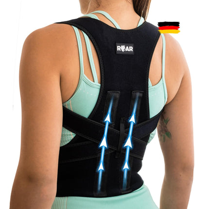 Roar® Shoulder Strap Posture Corrector, Back Straightener for Posture Correction, Posture Corrector, Back Strap Straightener, Back Belt for Pain, Back Corset (L)
