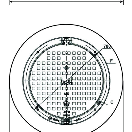 Varile 1100mm XXL plastic manhole cover | universal manhole cover | cistern cover (black)
