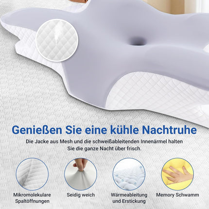 HotHands Memory Foam Pillow Ergonomic Orthopedic Pillow, Pillow for Side, Back, and Stomach Sleepers to Relieve Pain and Improve Sleep Quality, 62x41x13/11cm