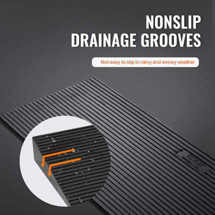 VEVOR Threshold Ramp Solid Rubber Door Threshold Ramp Max. Load Capacity up to 15T Curb Ramp 90x20x3cm Wheelchair Ramp with Double-Sided Adhesive Tape Access Ramp Rubber Ramp Self-Cutting