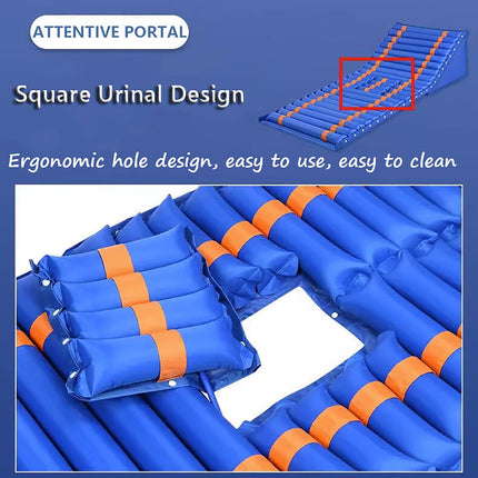 RVUEM Anti-Decubitus Mattress, Alternating Pressure Mattress, Medical Air Mattress, Prevention and Treatment of Pressure Sores, Wounds and Ulcers, for Hospital Bed or Home Bed, Blue, T06C