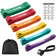 Zacro Resistance Bands, Fitness Bands Resistance Bands Set with Door Anchor, for Yoga, Pilates, Training, Physiotherapy, Pull-Up Aid, Strength Training for Men and Women