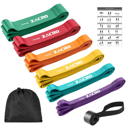 Zacro Resistance Bands, Fitness Bands Resistance Bands Set with Door Anchor, for Yoga, Pilates, Training, Physiotherapy, Pull-Up Aid, Strength Training for Men and Women