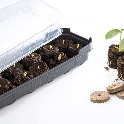 Biolan Indoor Propagator – Mini Grow Kit for 12 Seeds with 36 Peat-Free Growing Tablets, Durable Material, Transparent Cover, and Ventilation Design. Reusable. Perfect for Beginners