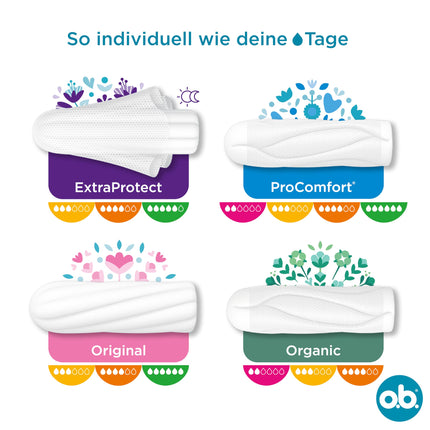 whether ExtraProtect Normal (56 pieces), tampons for medium/heavier days, Dynamic Fit technology &amp; extra protective wings for up to 100% leakage protection during your period