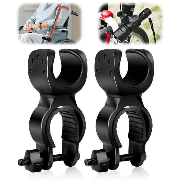 Yewseas 2PCS Stick Holder For Drive Rollator Universal, Crutch Holder Stick Holder Walking Stick Holder Stick Holder Accessories For Walking Sticks Walker Wheelchair Rollator Mobility Scooter, 1 Inch ID