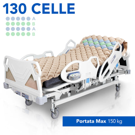 AIESI® Mattress Air Cushion Anti-Decubitus with Connecting Tube without Compressor, 130 Cells, Capacity 150 Kg, 24-Month Warranty