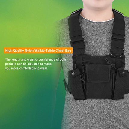 Jadeshay Walkie Talkie Chest Bag, Radio Chest Strap, Adjustable Nylon Walkie Talkie Shoulder Bag Chest Bag, Chest Bag Men's Chest Strap Backpack