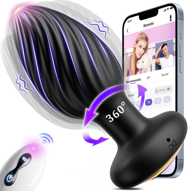 Anal vibrators for men Anal plug# for men, prostate stimulation men Anal plug sex toy for men with 7 rotation 7 vibration, Anal plug sex toy for couples Butt plug sex toy