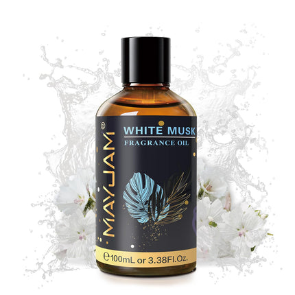 MAYJAM White Musk Oil 100ml, Premium Fragrance Oil for Essential Oil Diffuser, Aromatherapy, Home, Oil Burner