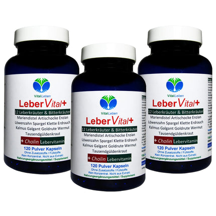 LIVER Vital 12 Herbs &amp; Bitters + Liver Vitamin CHOLINE 360 (3x120) Liver Capsules - Garbage disposal in YOUR body + Dandelion, Artichokes, Milk Thistle…Pure NATURE - NO ADDITIVES. 26454-3