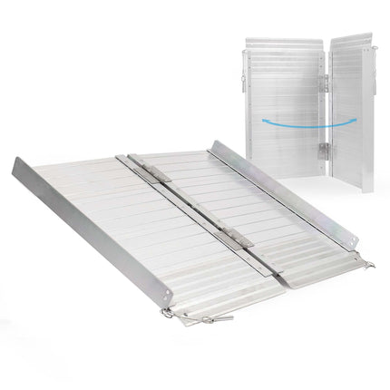 Wiltec wheelchair ramp foldable 92 cm 270 kg, mobile access ramp as wheelchair ramp, aluminum suitcase ramp, flat ramp foldable