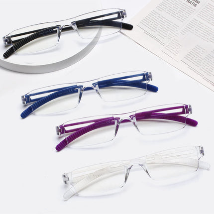 COJWIS 4-pack Frameless Reading Glasses for Men and Women Lightweight and Comfortable Anti Blue Light Reading Aid / TR90 Glasses (4 Color Mix, 2.50, multiplier_x)