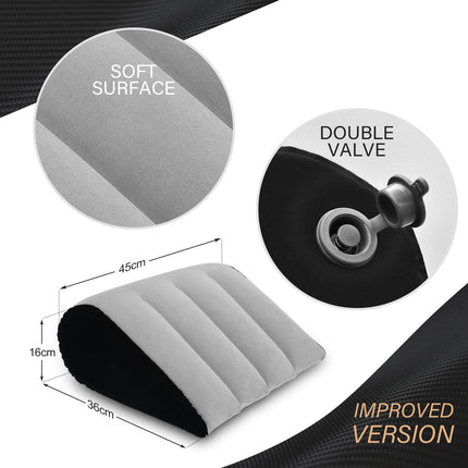 Prosixtoy Portable Wedge Pillow Inflatable Pillow - Body Positioner Bed Wedges, Lightweight Wedge Pillow Lumbar Pillow for Sleeping, Leg Raiser, Bed, Travel, Camping Backrest Reading Pillow (Gray)