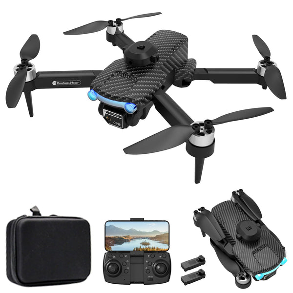 Drone with Camera 4K XT204 Dual 2.4G Brushless Gesture Photography, 6-Axis Gyro, Optical Flow Positioning, 360° Obstacle Detection, Foldable Gift for Adults Children 2 Batteries