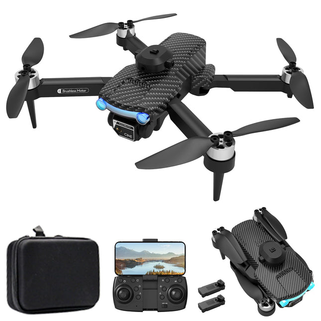 Drone with Camera 4K XT204 Dual 2.4G Brushless Gesture Photography, 6-Axis Gyro, Optical Flow Positioning, 360° Obstacle Detection, Foldable Gift for Adults Children 2 Batteries