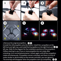 LICHIFIT Propellers with LED Lights For DJI Mavic 3 Pro/Classic/Cine Drone - Flash Paddles Blade Light Emitting Props Night Flight Accessories
