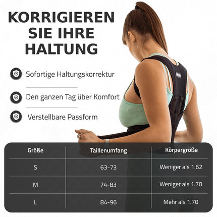 Roar® Shoulder Strap Posture Corrector, Back Straightener for Posture Correction, Posture Corrector, Back Strap Straightener, Back Belt for Pain, Back Corset (L)