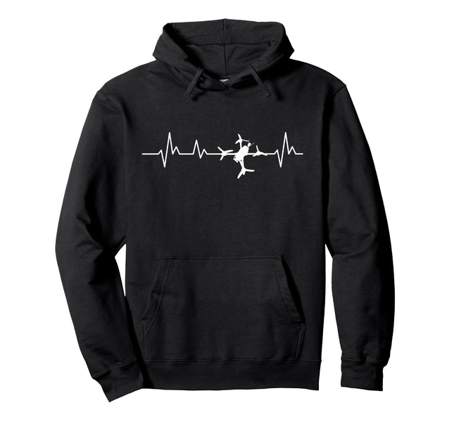 FPV Drone Heartbeat Freestyle and Racing Quadcopter Acro Pullover Hoodie