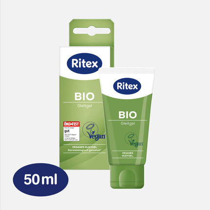 Ritex BIO lubricant, 50 ml, vegan and cruelty-free, free from fragrances and dyes, PEG, parabens, and other preservatives, Made in Germany