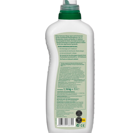 Dehner Hydrangea and Rhododendron Fertilizer, high-quality liquid fertilizer, fertilizer for deciduous trees, organic NPK fertilizer, with trace nutrients, 1 l, for approx. 150 l, colored