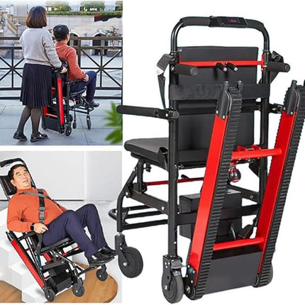QJWM Electric Wheelchair Lift for Stairs, Portable Folding Chair, Stairlift for Seniors, Disabled and Elderly A