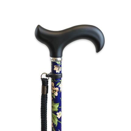 KMINA PRO - Walking Stick Women Flowers, Walking Stick Elegant, Aluminum Height Adjustable, Men Adjustable, Blue