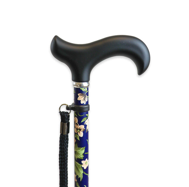 KMINA PRO - Walking Stick Women Flowers, Walking Stick Elegant, Aluminum Height Adjustable, Men Adjustable, Blue