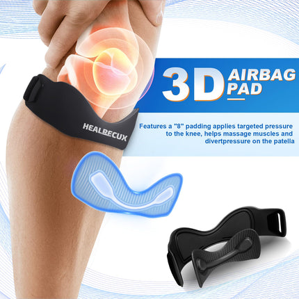 Healrecux Patellar Tendon Brace, Kneecap Brace Patella Knee Support for Football, Basketball, Running, Tennis, Tendonitis, Volleyball and Squats, Patellar Tendon Knee Support, Black