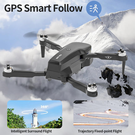 GPS Drone with 4k Camera for Adults Kids, RGB LED Light 90°Electric Adjust Lens, Professional GPS Drone 5GHz WiFi Live Video, RC FPV F417 Drone Auto Return, Follow Me, Handbag, under 250g