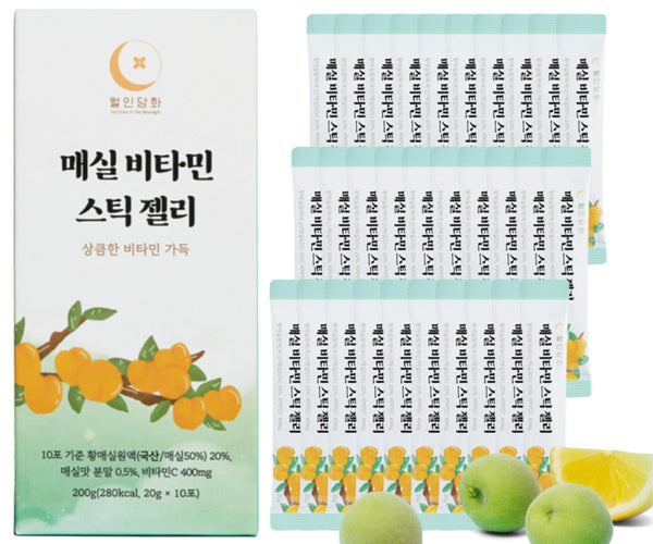 WOLINDAMHWA Plum Vitamin Jelly Stick 20g x 30 | K-Beauty Superfood | High-quality Hwangmaesil plums &amp; vitamin complex | Convenient stick for on the go | Feel-good product for health