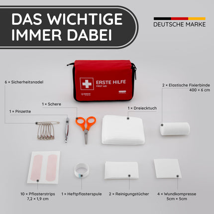Mini First Aid Kit - Outdoor - FLEXEO - Bicycle - Hiking - Travel - Small - First Aid Kit - On the go - Children - Small