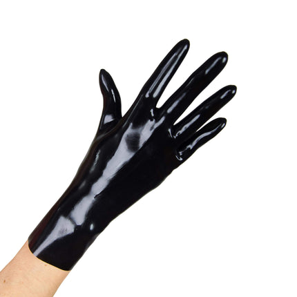 Rubberfashion Latex Gloves short - Rubber Gloves - Latex gloves for women and men pair black 0.4mm M