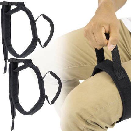Vive Thigh Lifter Strap (2-Pack) - Pull-Up Assistance Band - Medical Device Padded Wrist Tool for Leg Movements - Transfer Device for Limited Mobility, Knee Recovery - for