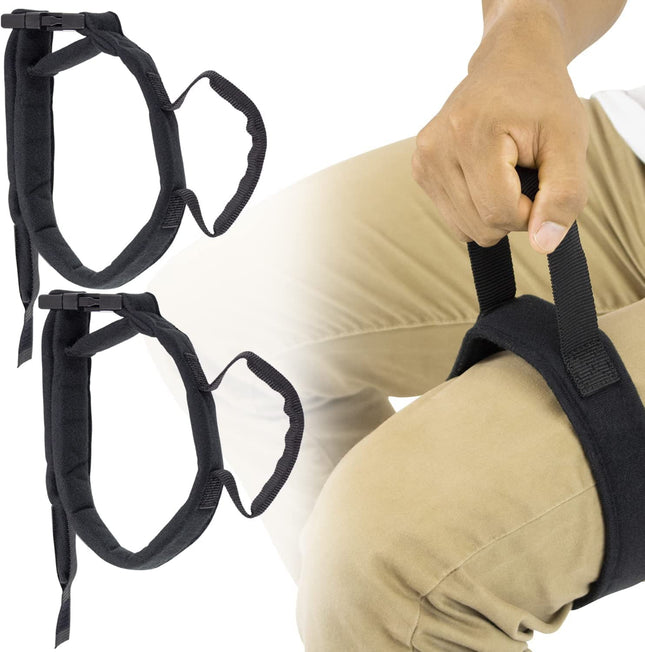 Vive Thigh Lifter Strap (2-Pack) - Pull-Up Assistance Band - Medical Device Padded Wrist Tool for Leg Movements - Transfer Device for Limited Mobility, Knee Recovery - for