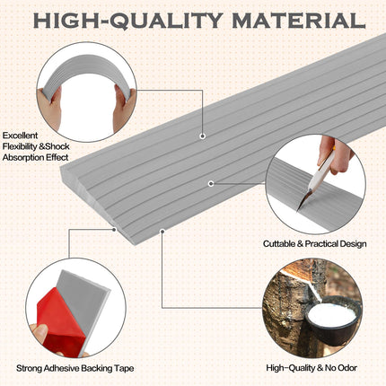 Door threshold ramps rubber ramp 1.5cm height Self-adhesive transition profiles Threshold ramps for doorways, strollers, scooters, wheelchairs