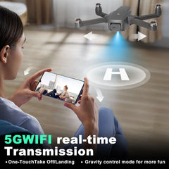 Drone with Camera Foldable Drones for Adults Beginners, Brushless Motor Wind Protection Level 4 Maximum Flight Speed ​​40 KM/H, 1080P HD Camera Motor Adjustable Drone, FPV RC Quadcopter