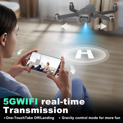 Drone with Camera Foldable Drones for Adults Beginners, Brushless Motor Wind Protection Level 4 Maximum Flight Speed ​​40 KM/H, 1080P HD Camera Motor Adjustable Drone, FPV RC Quadcopter