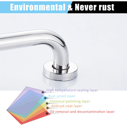 Grab bar stainless steel non-slip for bathroom bathtub shower safety handles for seniors and children 25 cm