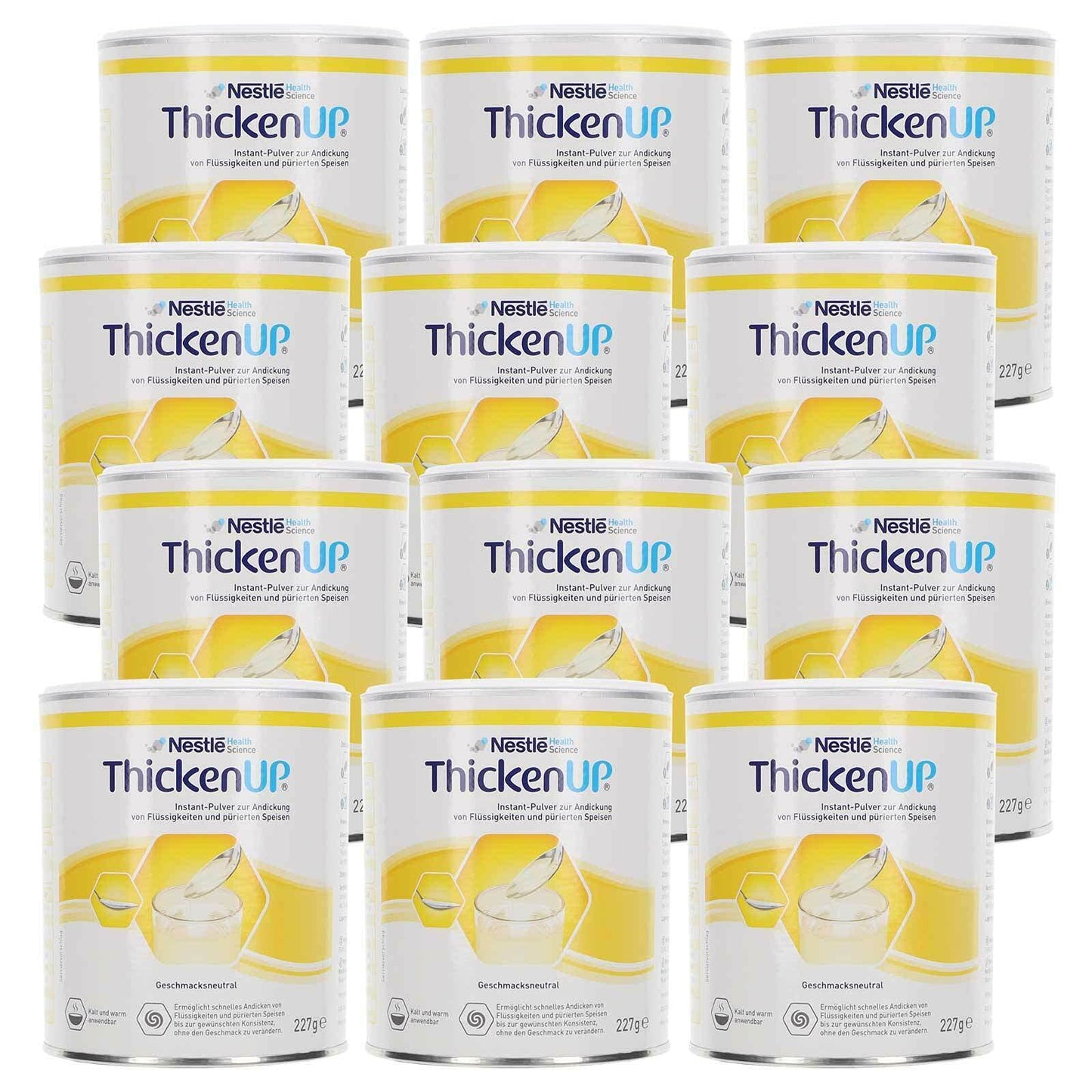 12x 227g ThickenUp von Nestle Health Science Andickungsmittel – Andickungspulver – im exclusiven ConsuMed Bundle mit Nahrungergänzungsmittel Übersicht im DIN A3 Posterformat