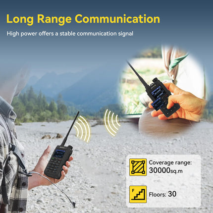 Retevis C62 Walkie Talkie Dual Band, Long Range Ham 2-Way Radio, 2000 mAh Rechargeable Walkie Talkies for Adults, for Hiking/Hunting/Camping (Black, 2 Pack)