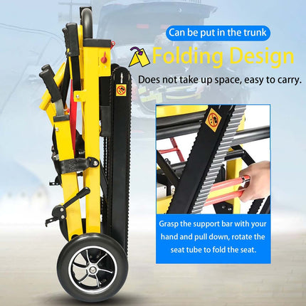 Generic Electric Stairlifts for Elderly, Manual Stair Climbing Wheelchair for Elderly with Disabilities, Folding Lightweight Evacuation Stairlift Chair Wheelchair