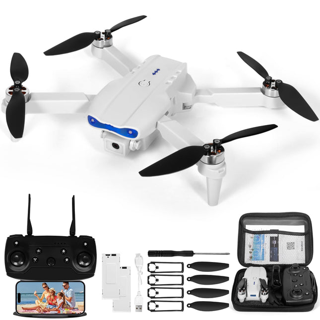 Drone with 1080P HD Camera for Kids, WiFi FPV Drone for Beginners, RC Quadcopter with 2 Batteries, Gravity Sensor, 3D Flip Mode, One-Button Takeoff/Landing, Altitude Hold Mode, Headless Mode