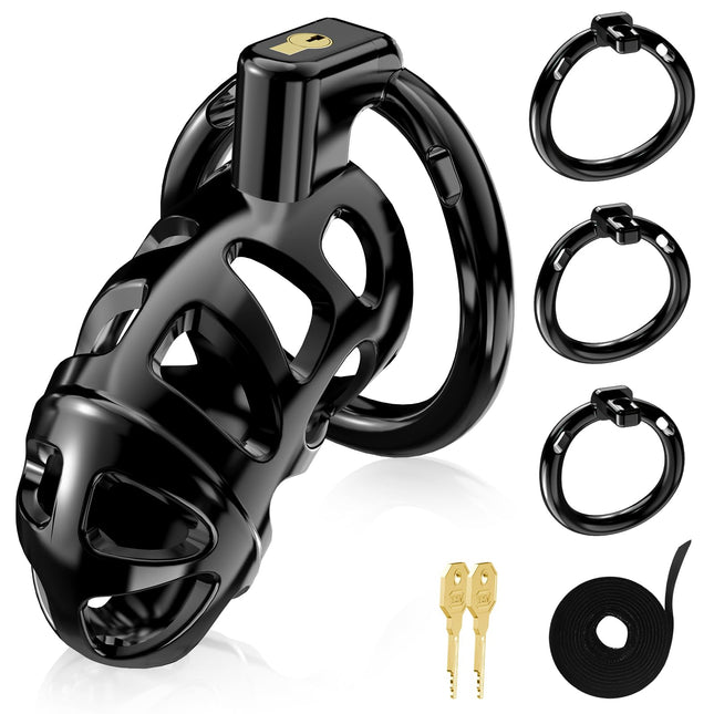 Gethorny Updated Penis Cage Chastity Cage Erotic Sex Toy for Couples - 3D Cock Cage Chastity Belt Sex Toy for Men With 3 Penis Rings Invisible Penis Restraints &amp; Bondage