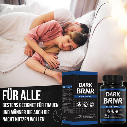 BRNR DARK BRNR Night Formula with Melatonin and L-Carnitine, Metabolic Formula with Choline and Vitamin B6, 120 Capsules