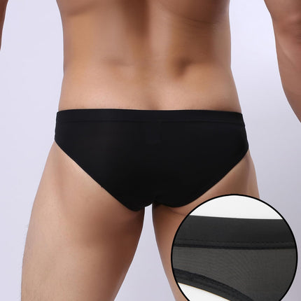 ohyeahlady Ice Silk Underwear Men's Sexy String Thong Men Open Front Sissy Lingerie Erotic Sexy Underwear Underpants Briefs Large Sizes Underpants Briefs Thong Underwear Panties Black XL